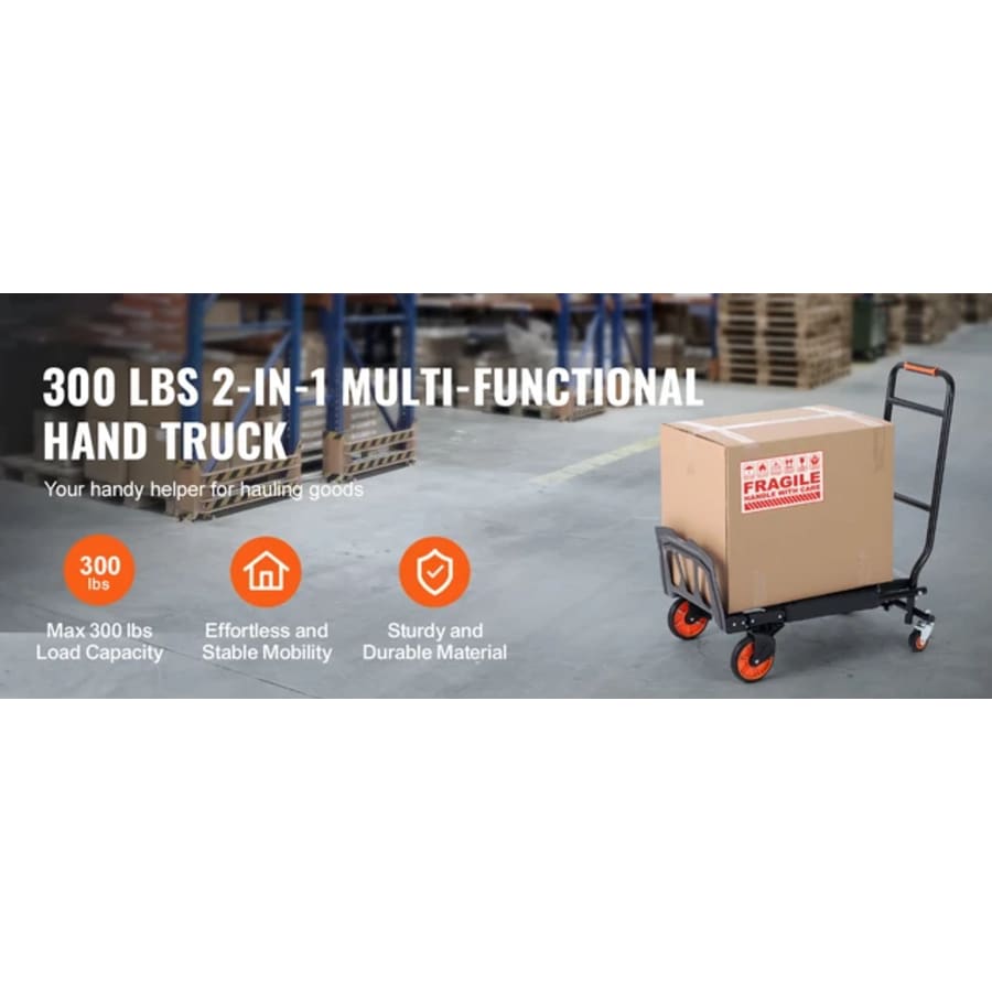 Aluminum Folding Hand Truck 300 lbs Convertible Utility Cart Dolly - Picture 8 of 13